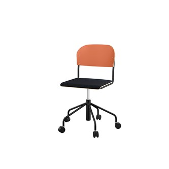 Stol Matte sh 45-56 cm høy 5-kryss hjul stort sete svart