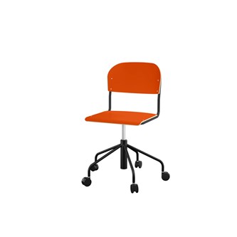Stol Matte sh 45-56 cm høy 5-kryss hjul stort sete svart