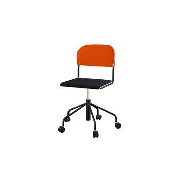 Stol Matte sh 45-56 cm høy 5-kryss hjul stort sete svart