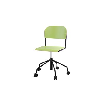 Stol Matte sh 45-56 cm høy 5-kryss hjul stort sete svart