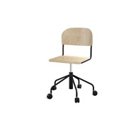 Stol Matte sh 45-56 cm høy 5-kryss hjul stort sete svart