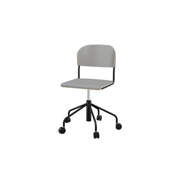 Stol Matte sh 45-56 cm høy 5-kryss hjul stort sete svart