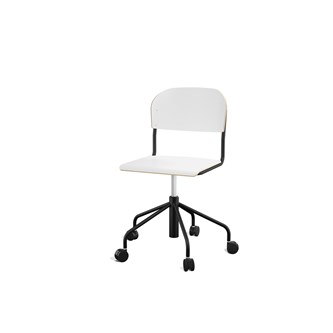 Stol Matte sh 45-56 cm høy 5-kryss hjul stort sete svart