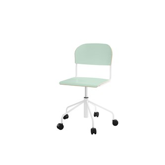 Stol Matte sh 45-56 cm høy 5-kryss hjul stort sete hvit