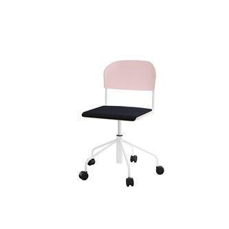 Stol Matte sh 45-56 cm høy 5-kryss hjul stort sete hvit