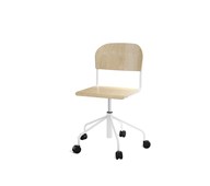 Stol Matte sh 45-56 cm høy 5-kryss hjul stort sete hvit