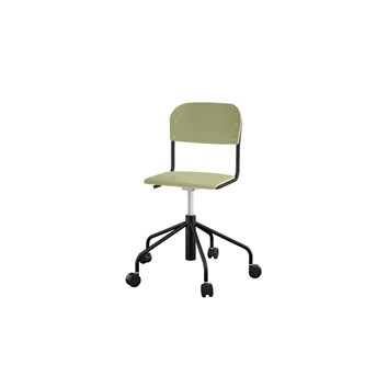 Stol Matte sh 45-56 cm høy 5-kryss hjul lite sete svart
