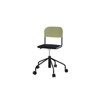 Stol Matte sh 45-56 cm høy 5-kryss hjul lite sete svart