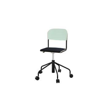 Stol Matte sh 45-56 cm høy 5-kryss hjul lite sete svart