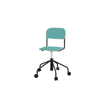 Stol Matte sh 45-56 cm høy 5-kryss hjul lite sete svart