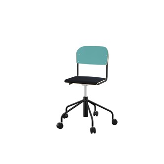Stol Matte sh 45-56 cm høy 5-kryss hjul lite sete svart