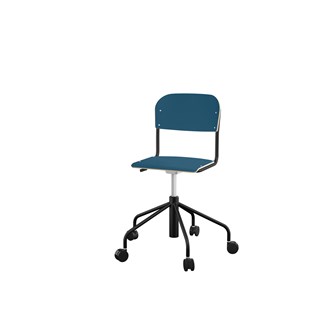 Stol Matte sh 45-56 cm høy 5-kryss hjul lite sete svart