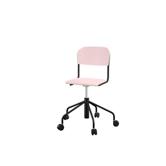 Stol Matte sh 45-56 cm høy 5-kryss hjul lite sete svart