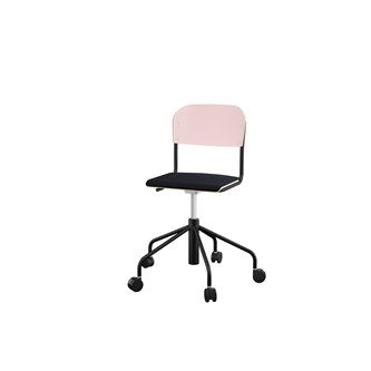 Stol Matte sh 45-56 cm høy 5-kryss hjul lite sete svart
