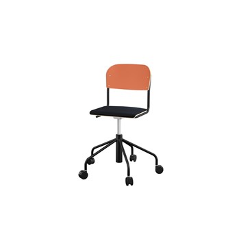 Stol Matte sh 45-56 cm høy 5-kryss hjul lite sete svart