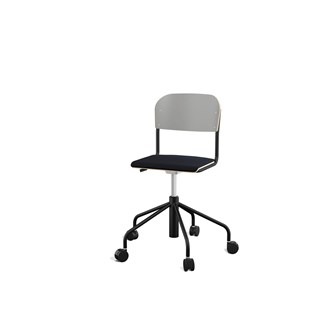 Stol Matte sh 45-56 cm høy 5-kryss hjul lite sete svart