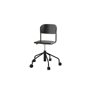 Stol Matte sh 45-56 cm høy 5-kryss hjul lite sete svart