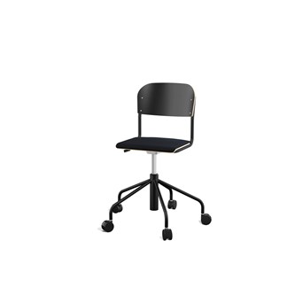 Stol Matte sh 45-56 cm høy 5-kryss hjul lite sete svart