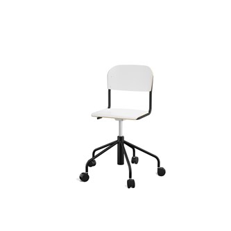 Stol Matte sh 45-56 cm høy 5-kryss hjul lite sete svart
