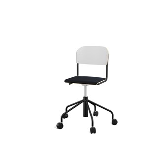 Stol Matte sh 45-56 cm høy 5-kryss hjul lite sete svart