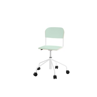 Stol Matte sh 45-56 cm høy 5-kryss hjul lite sete hvit