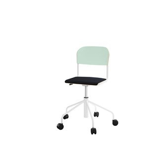 Stol Matte sh 45-56 cm høy 5-kryss hjul lite sete hvit