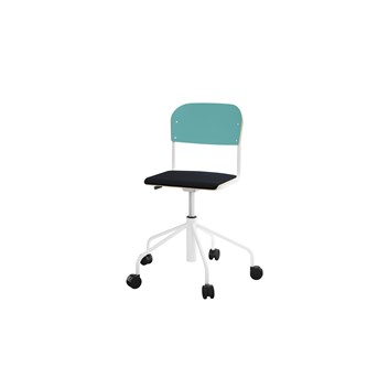 Stol Matte sh 45-56 cm høy 5-kryss hjul lite sete hvit