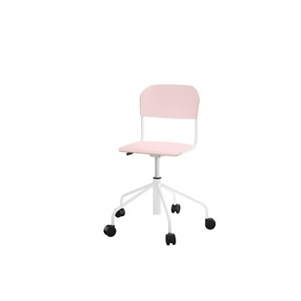 Stol Matte sh 45-56 cm høy 5-kryss hjul lite sete hvit