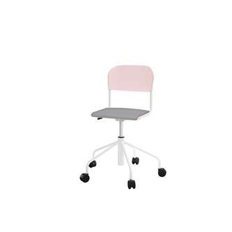 Stol Matte sh 45-56 cm høy 5-kryss hjul lite sete hvit