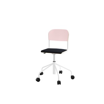 Stol Matte sh 45-56 cm høy 5-kryss hjul lite sete hvit