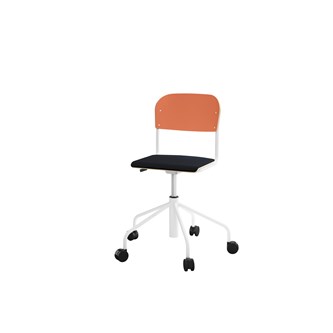 Stol Matte sh 45-56 cm høy 5-kryss hjul lite sete hvit