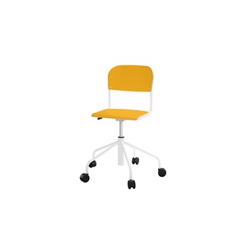 Stol Matte sh 45-56 cm høy 5-kryss hjul lite sete hvit