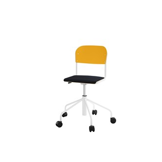 Stol Matte sh 45-56 cm høy 5-kryss hjul lite sete hvit
