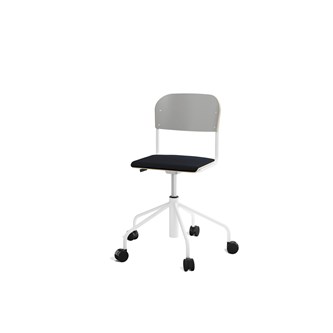 Stol Matte sh 45-56 cm høy 5-kryss hjul lite sete hvit