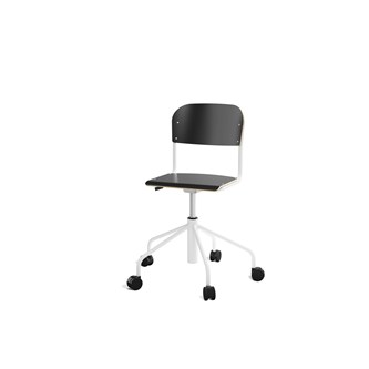 Stol Matte sh 45-56 cm høy 5-kryss hjul lite sete hvit