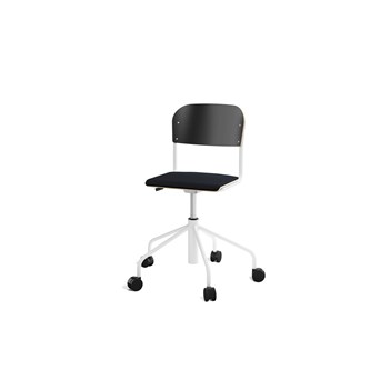 Stol Matte sh 45-56 cm høy 5-kryss hjul lite sete hvit