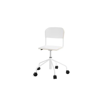 Stol Matte sh 45-56 cm høy 5-kryss hjul lite sete hvit