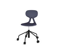 Stol Poly sh 46-57 cm høy 5-kryss hjul large svart