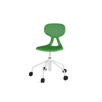 Stol Poly sh 46-57 cm høy 5-kryss hjul large hvit