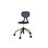 Stol Poly sh 46-57 cm høy 5-kryss hjul medium svart