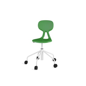 Stol Poly sh 46-57 cm høy 5-kryss hjul medium hvit