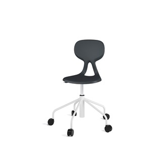Stol Poly sh 46-57 cm høy 5-kryss hjul medium hvit