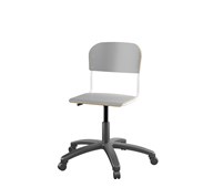 Stol Matte FSC 38/51 cm gas LS hvit inkl. fotring og opphengsbeslag
