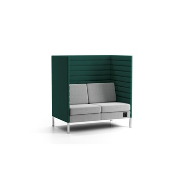 Stol med avskjerming Platinum Highback H128 cm 2-seter