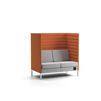 Stol med avskjerming Platinum Highback H128 cm 2-seter