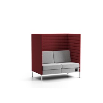 Stol med avskjerming Platinum Highback H128 cm 2-seter
