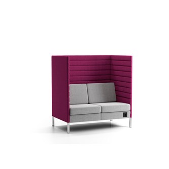 Stol med avskjerming Platinum Highback H128 cm 2-seter