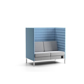 Stol med avskjerming Platinum Highback H128 cm 2-seter