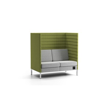 Stol med avskjerming Platinum Highback H128 cm 2-seter