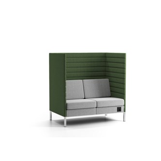 Stol med avskjerming Platinum Highback H128 cm 2-seter